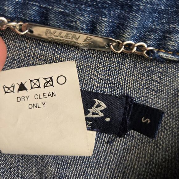 Vintage Y2K Allen B. Denim Jacket Womens S Blue Distressed Embellished - Picture 6 of 11